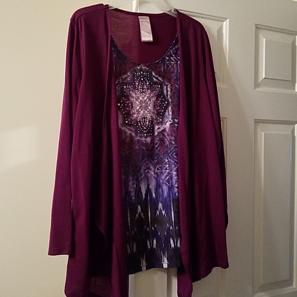 Top with attached over jacket